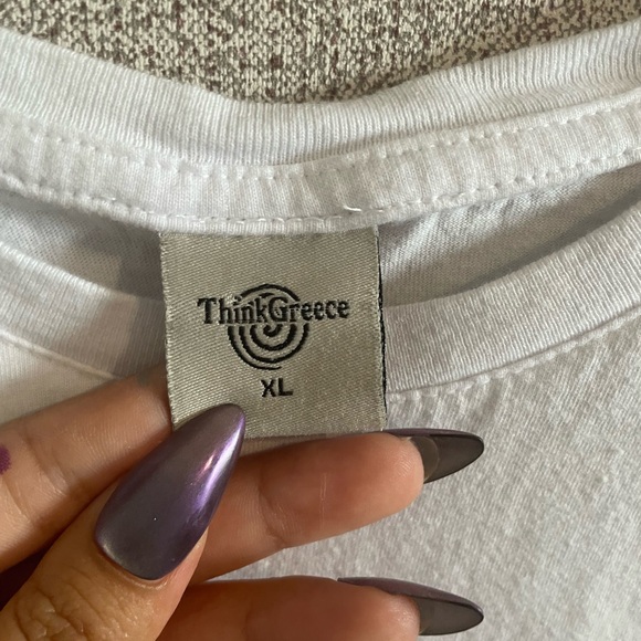 White Short Sleeve Tee with Athens Graphic - Picture 3 of 5